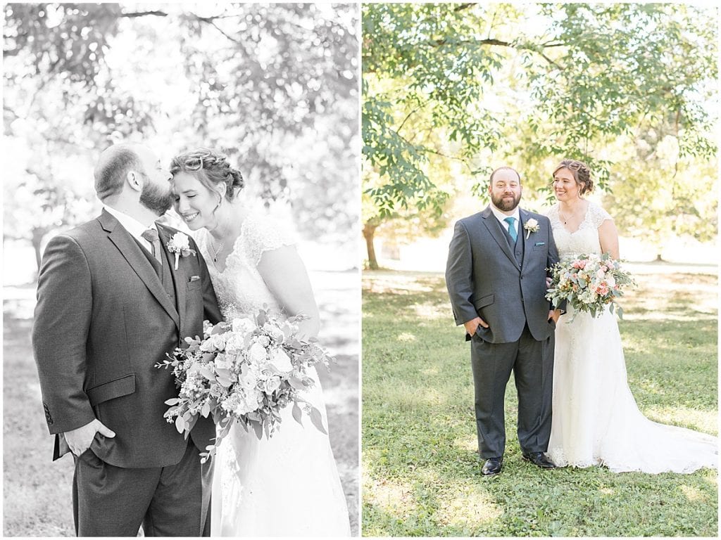 First look in intimate wedding at Holliday Park in Indianapolis