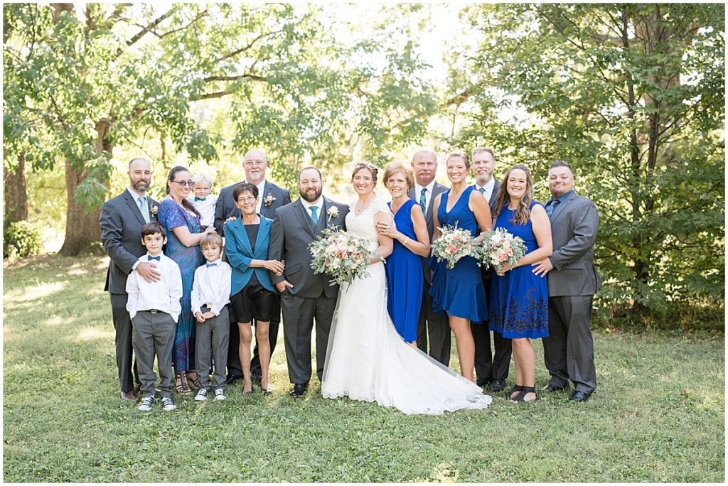 Family photos for intimate wedding at Holliday Park in Indianapolis