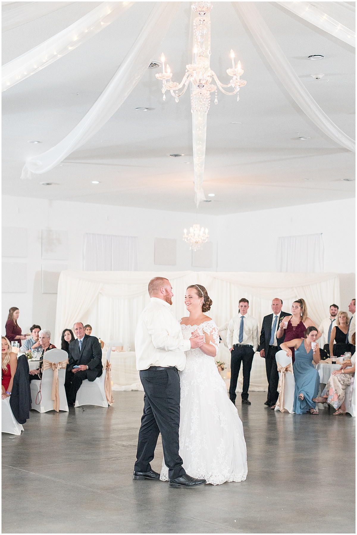 First dance photos at Meadow Springs Manor wedding in Francesville, Indiana
