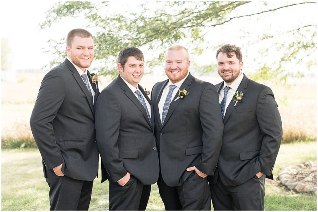 Bridal party photos at Meadow Springs Manor wedding in Francesville, Indiana