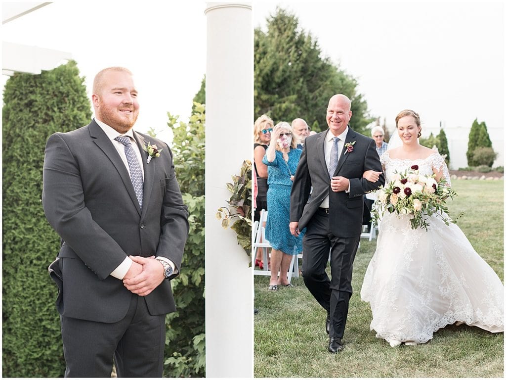 Ceremony photos at Meadow Springs Manor wedding in Francesville, Indiana