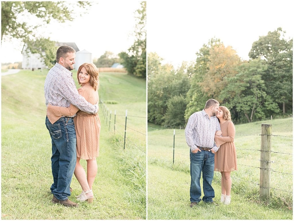 Country/private property engagement photos in Delphi, Indiana