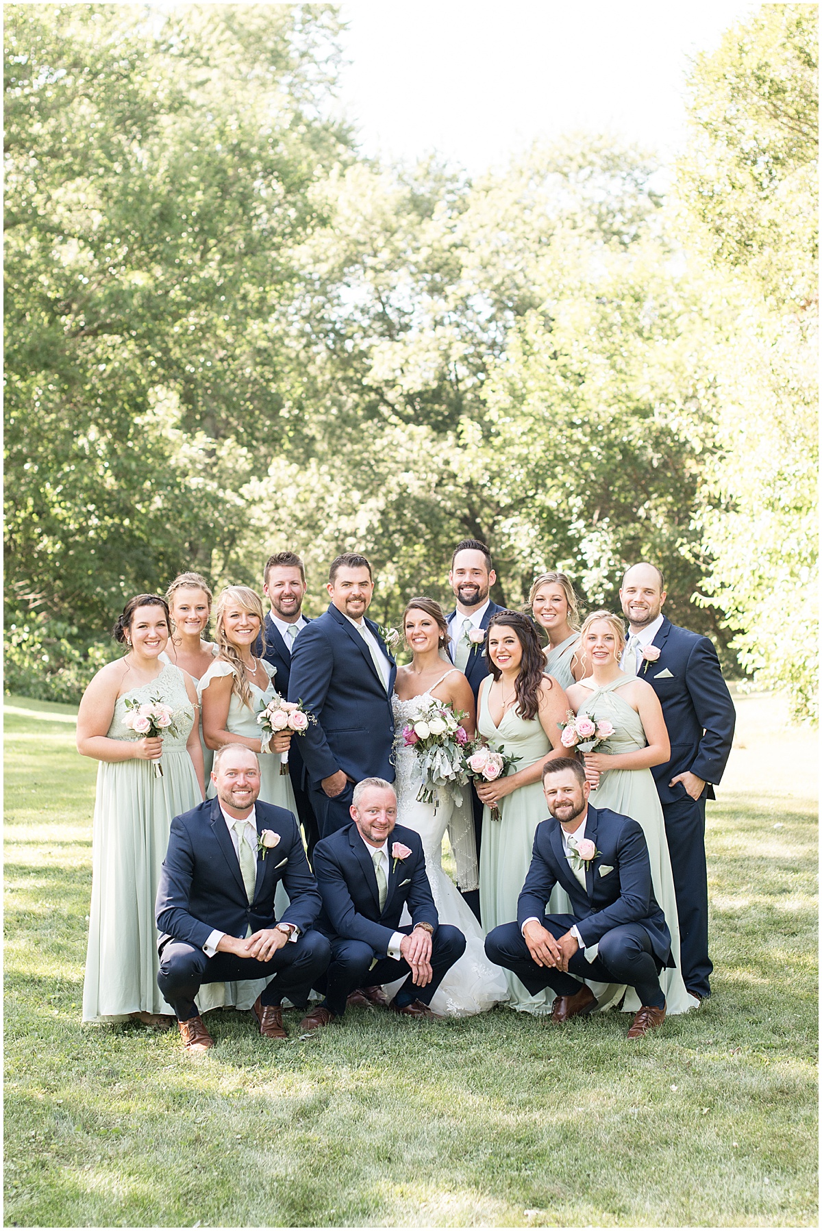 Bridal party at Rensselaer, Indiana wedding