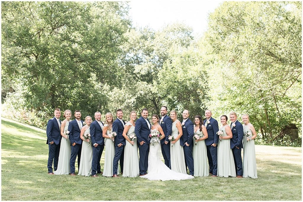 Bridal party at Rensselaer, Indiana wedding