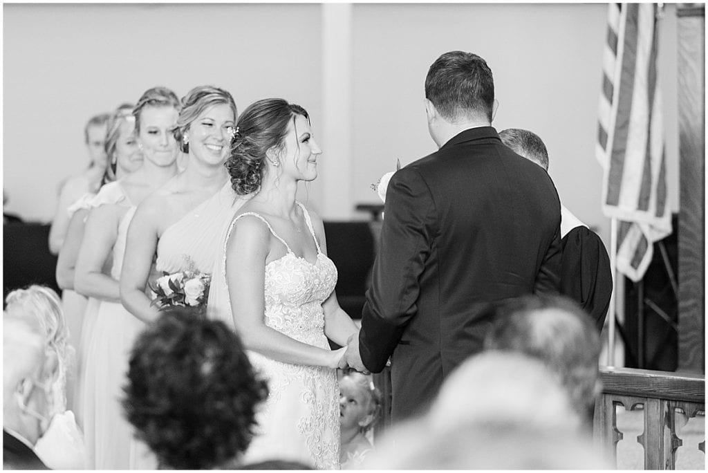 Wedding ceremony at Trinity United Methodist Church in Rensselaer, Indiana