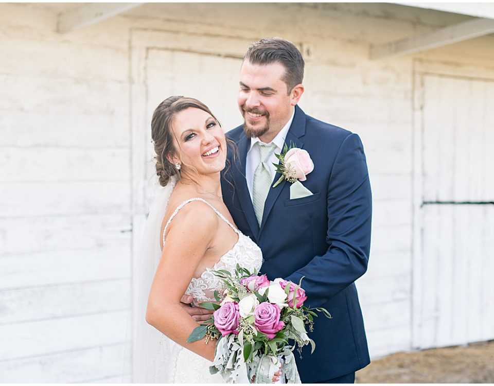 Bride and groom just married photos in Rensselaer, Indiana at the Jasper County fairgrounds