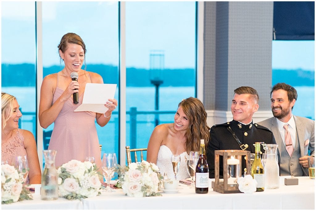 Maid of honor speech at the Lighthouse Restaurant