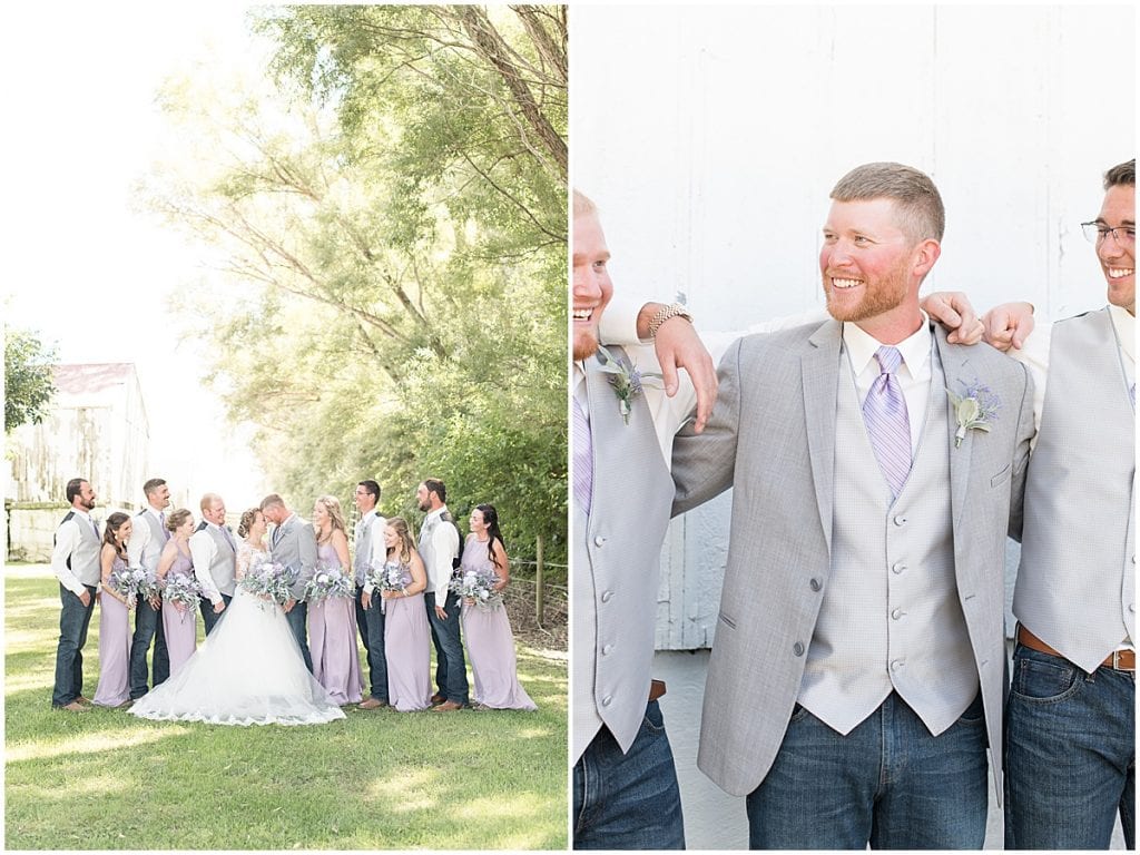 Bridal party photos for wedding at Wagner Angus Barn in Wolcott, Indiana