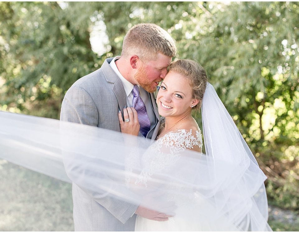 Bride and groom photos for wedding at Wagner Angus Barn in Wolcott, Indiana