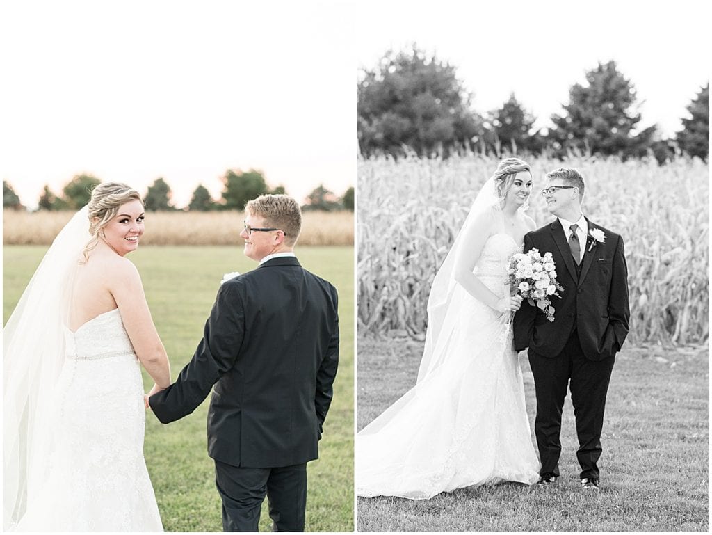 Sunset portraits after fall wedding in Brownsburg, Indiana