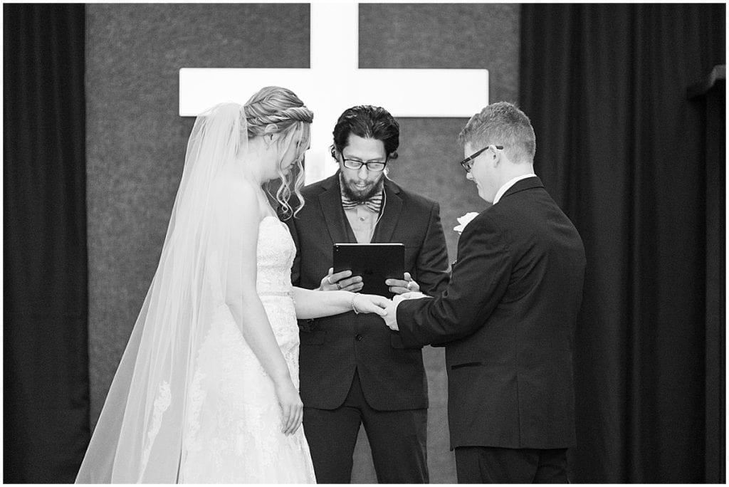 Wedding ceremony at Cornerstone Christian Church