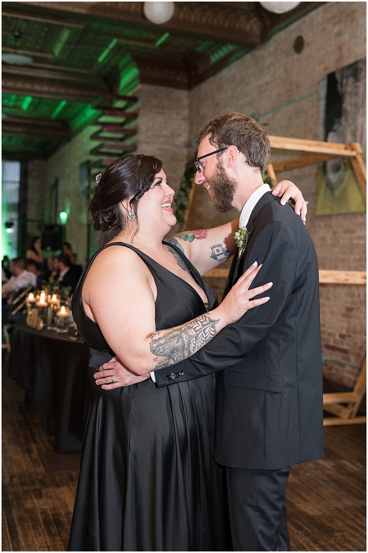Bride and groom first dance during eMbers Venue wedding reception