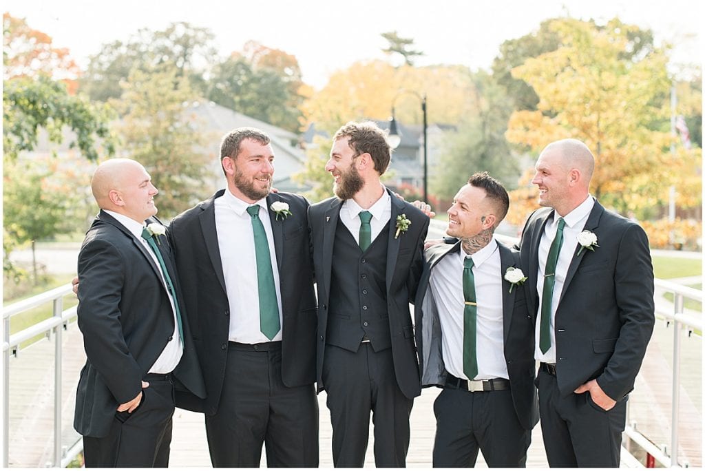 Groom and groomsmen in Rensselaer, Indiana