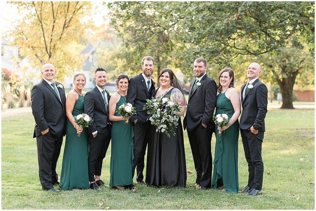 Bridal party portraits in Rensselaer, Indiana