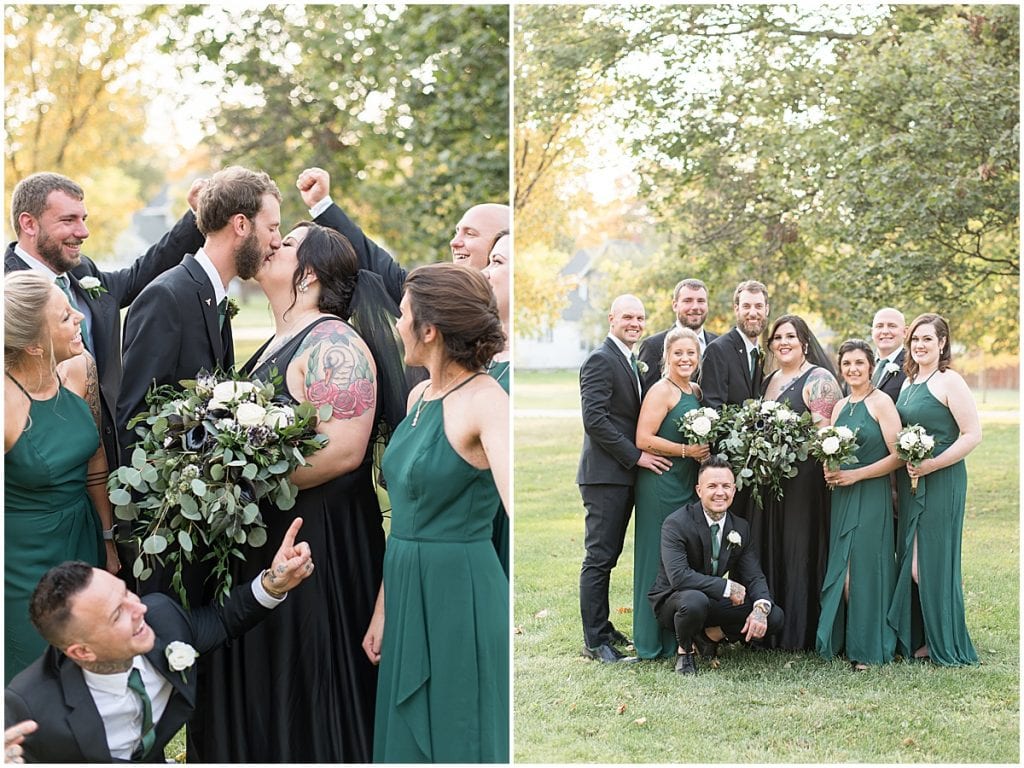 Bridal party portraits in Rensselaer, Indiana