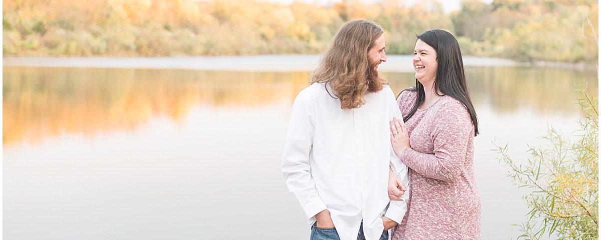 Fall Fairfield Lakes Park engagement photos in Lafayette, Indiana