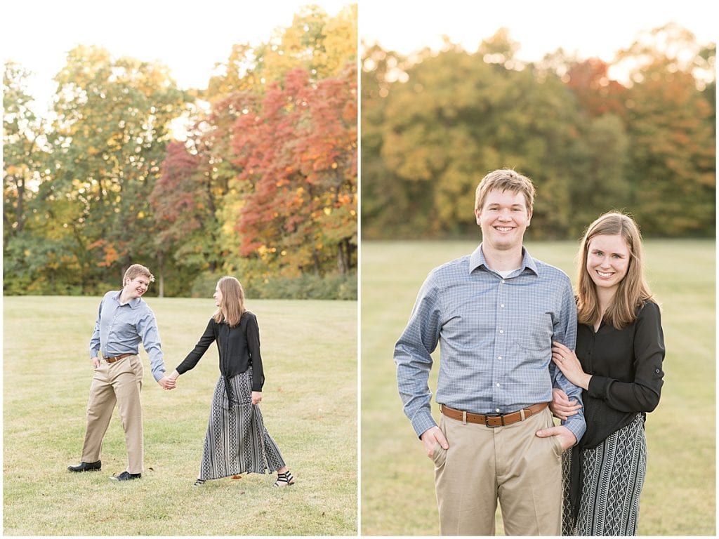 Engagement photos at Ross Hills Park in West Lafayette, Indiana