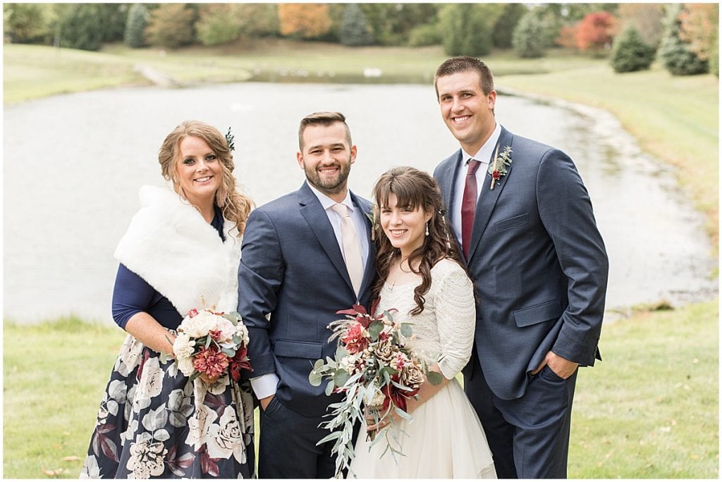 Wedding party portraits outside in Lafayette, Indiana