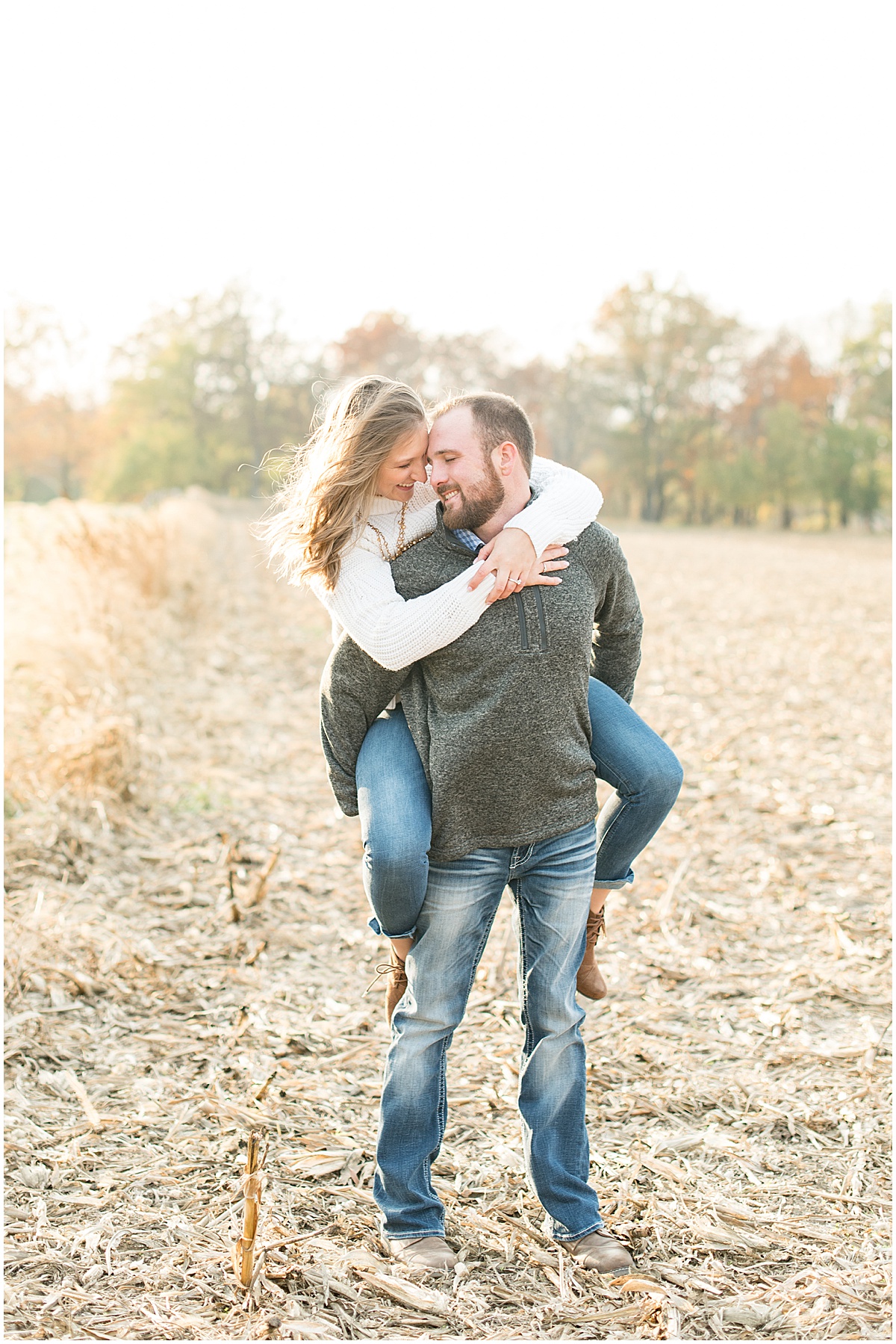 Fall engagement photos in Monticello, Indiana