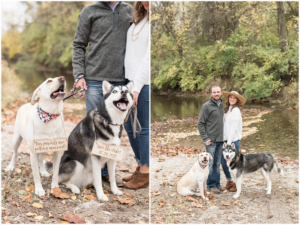 Fall engagement photos in Monticello, Indiana