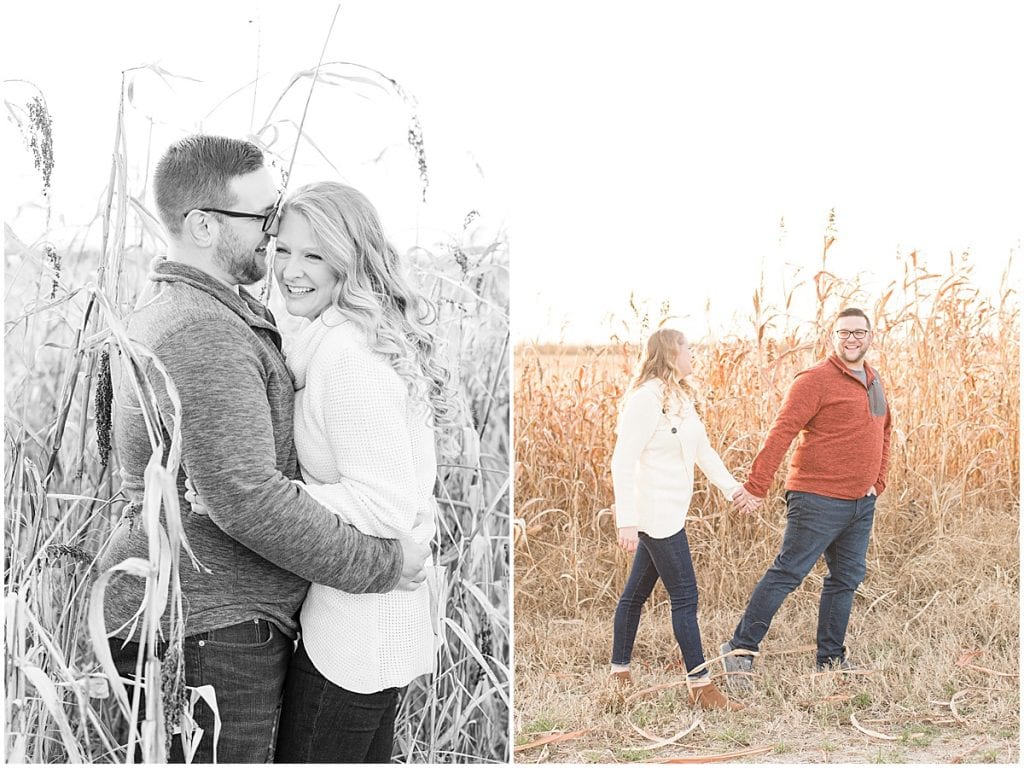 Fall engagement photos at Wea Creek Orchard in Lafayette, Indiana