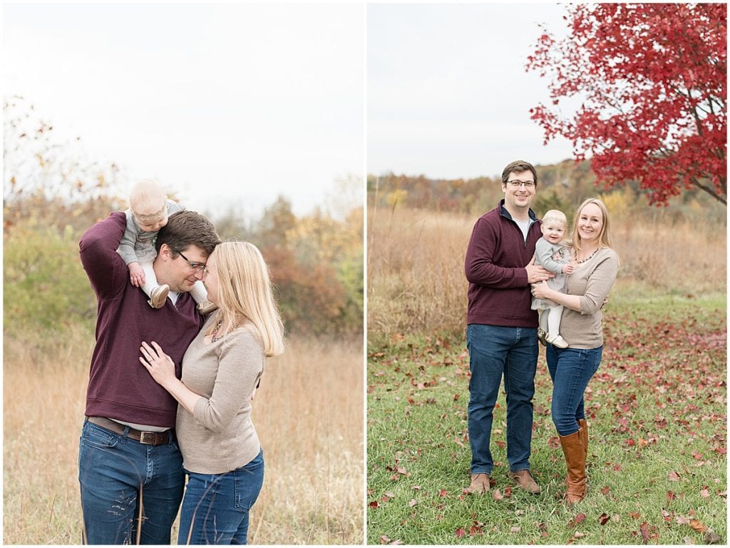 Fall family photos at Fairfield Lakes Park in Lafayette, Indiana