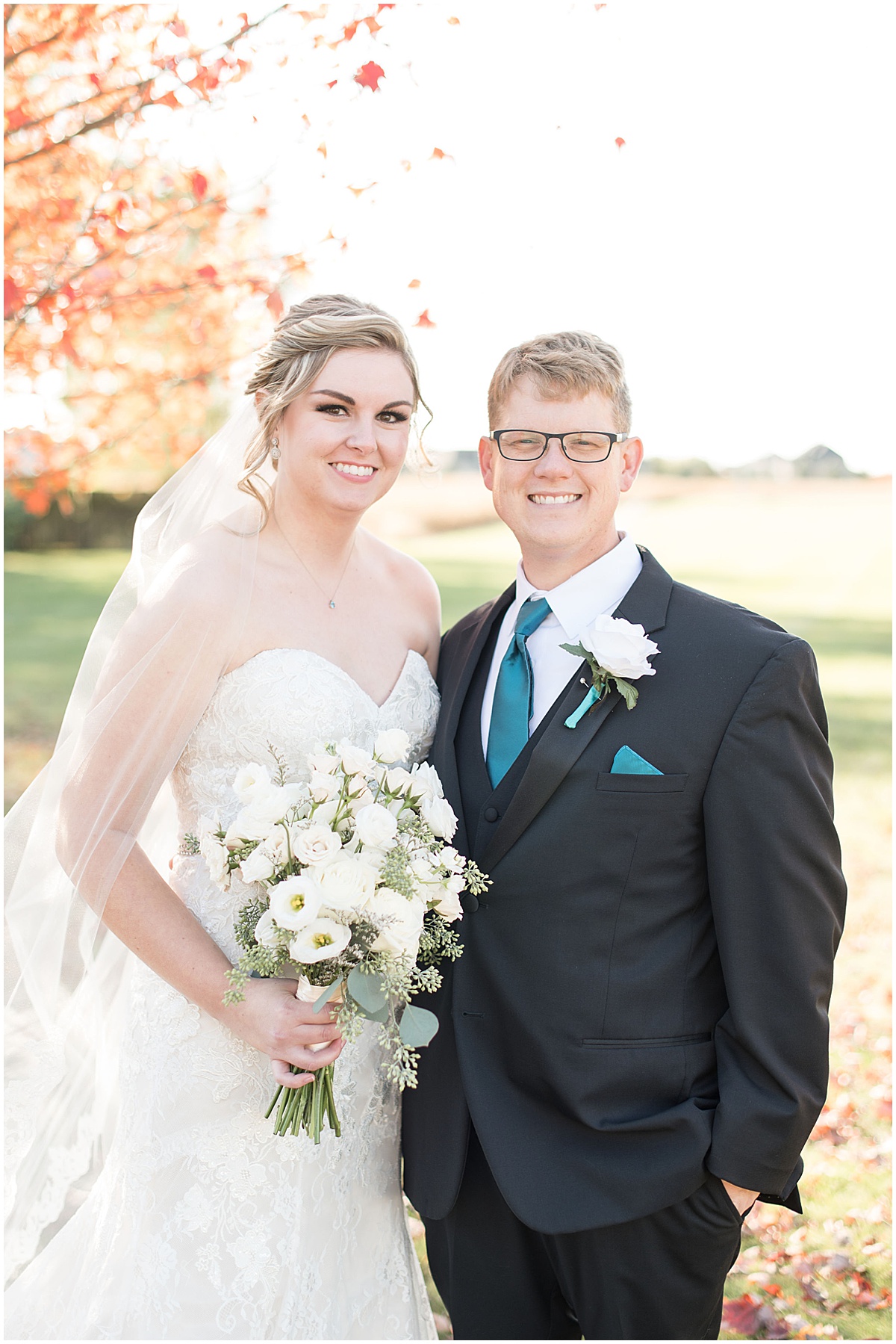Just married photos after Cornerstone Christian Church wedding in Brownsburg, Indiana by Victoria Rayburn Photography
