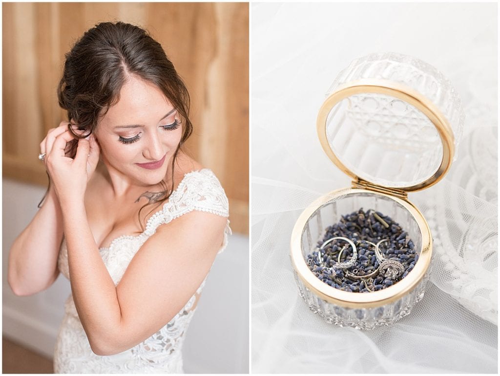 Bridal details for Hunny Creek Haven Wedding in Waldron, Indiana by Victoria Rayburn Photography