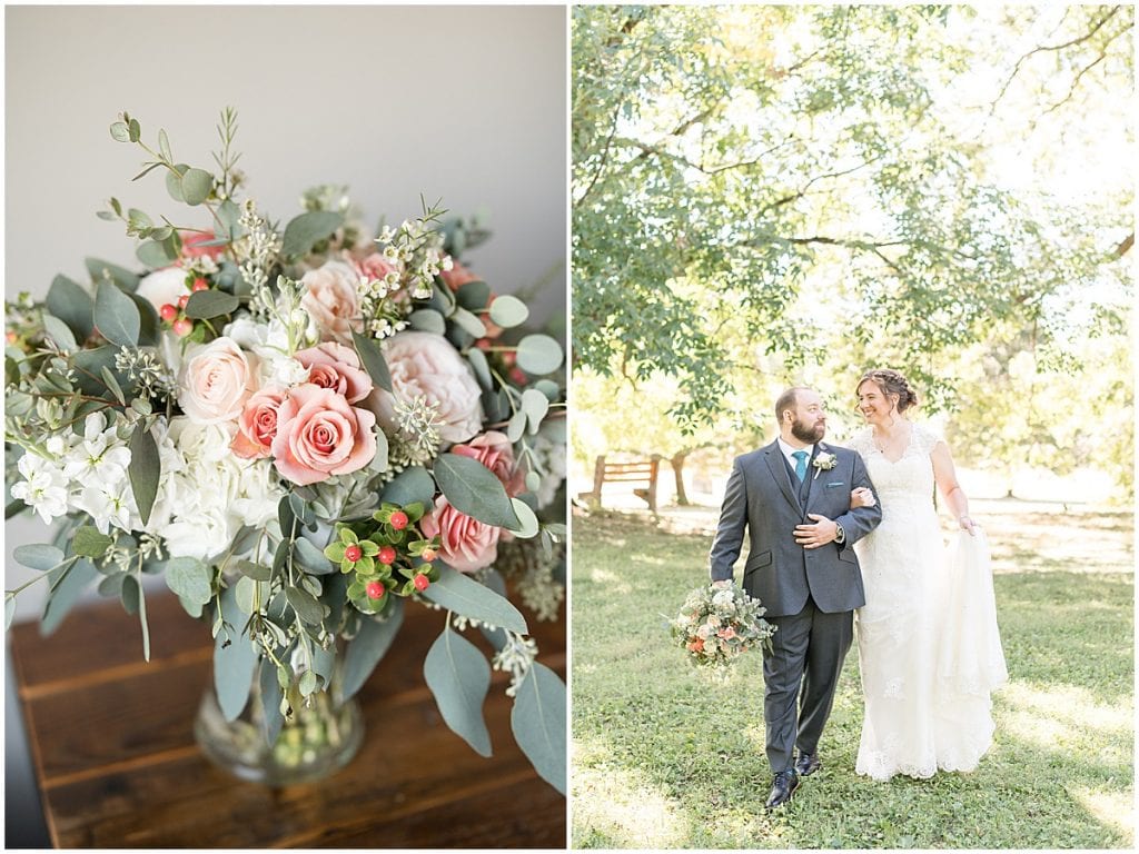 Floral details for intimate wedding at Holliday Park in Indianapolis by Victoria Rayburn Photography