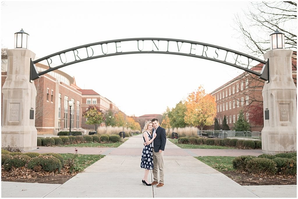 November engagement photos at Purdue University