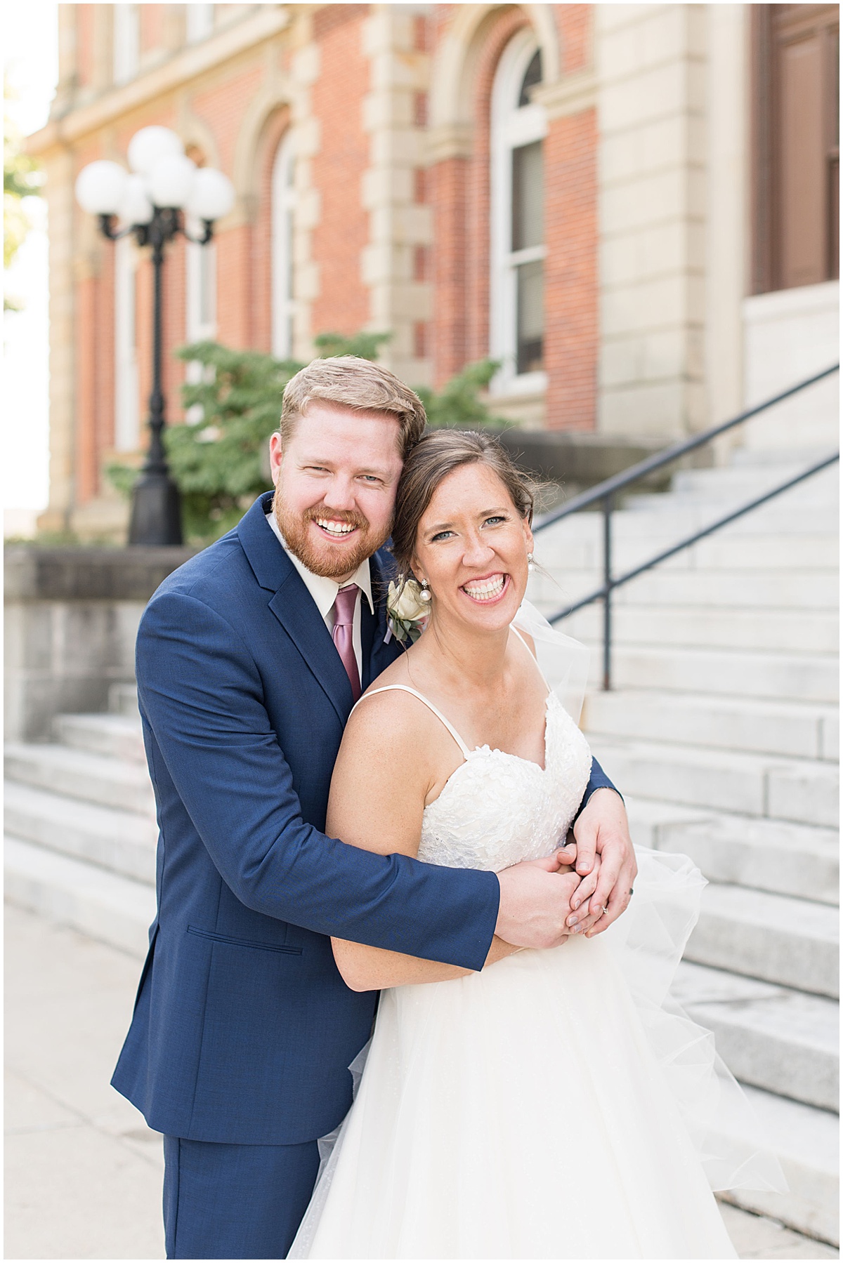 Just married photos after Spohn Ballroom wedding in Goshen, Indiana by Victoria Rayburn Photography