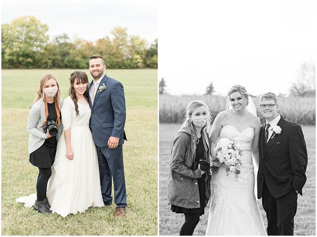 Lafayette, Indiana photographer Victoria Rayburn with bride and groom