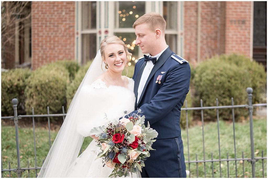 Wedding photos at Cary Hall on Purdue’s campus in West Lafayette, Indiana