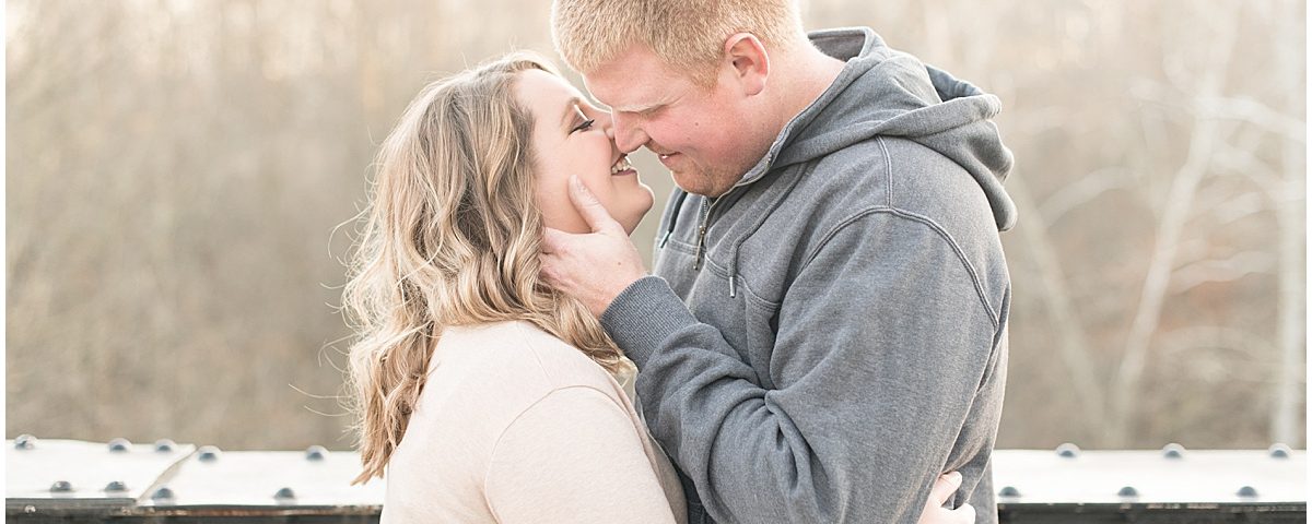 Anniversary photos on High Bridge in Otterbein, Indiana