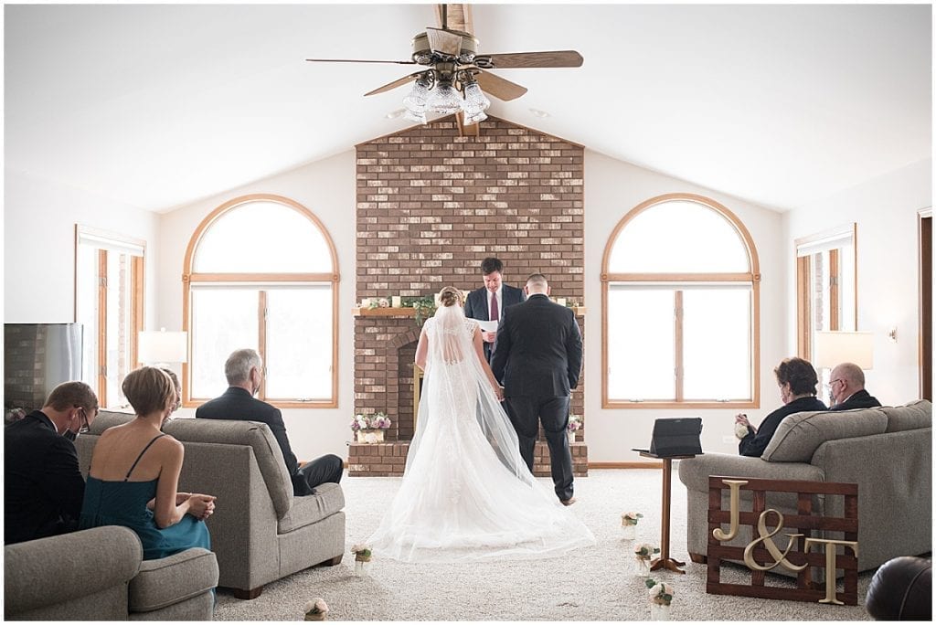 Intimate ceremony at-home, socially distanced wedding in Tinley Park, Illinois