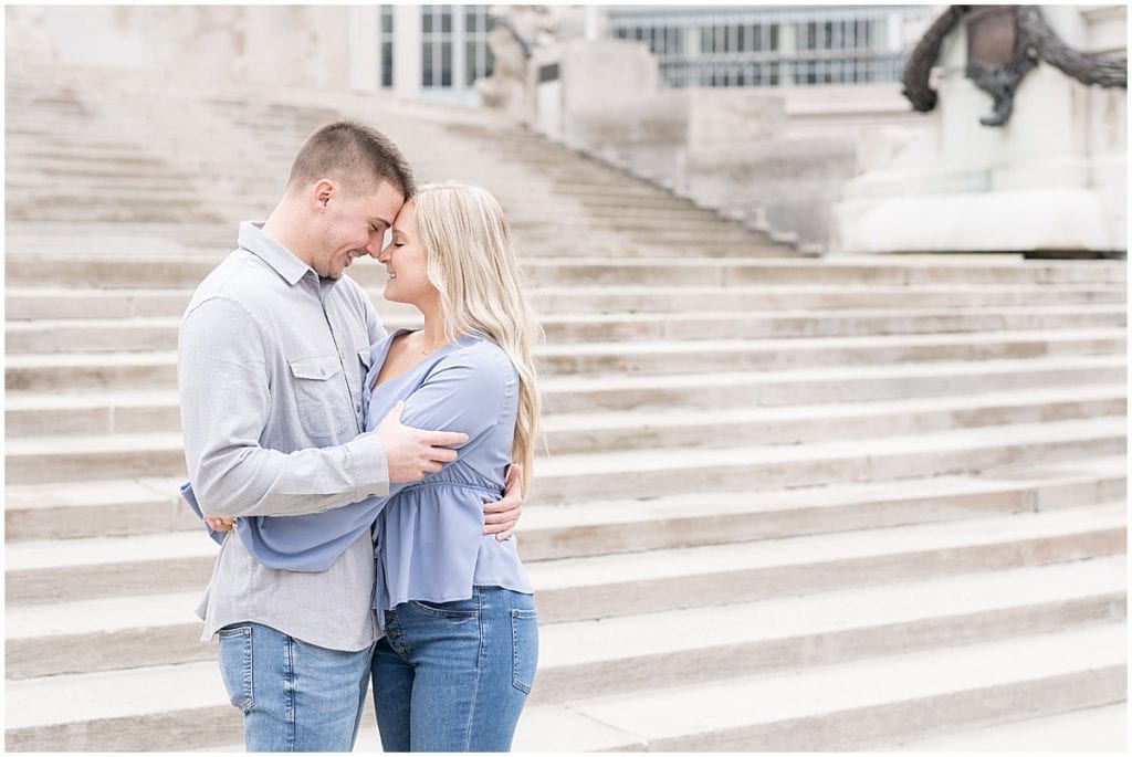 Engagement photos in downtown Indianapolis by Monument Circle by Victoria Rayburn Photography