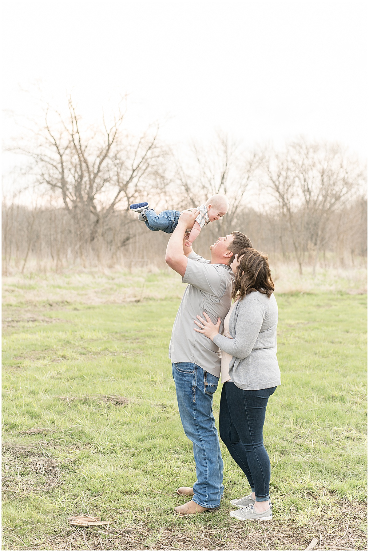 Six-month photos at McAllister Park in Lafayette, Indiana
