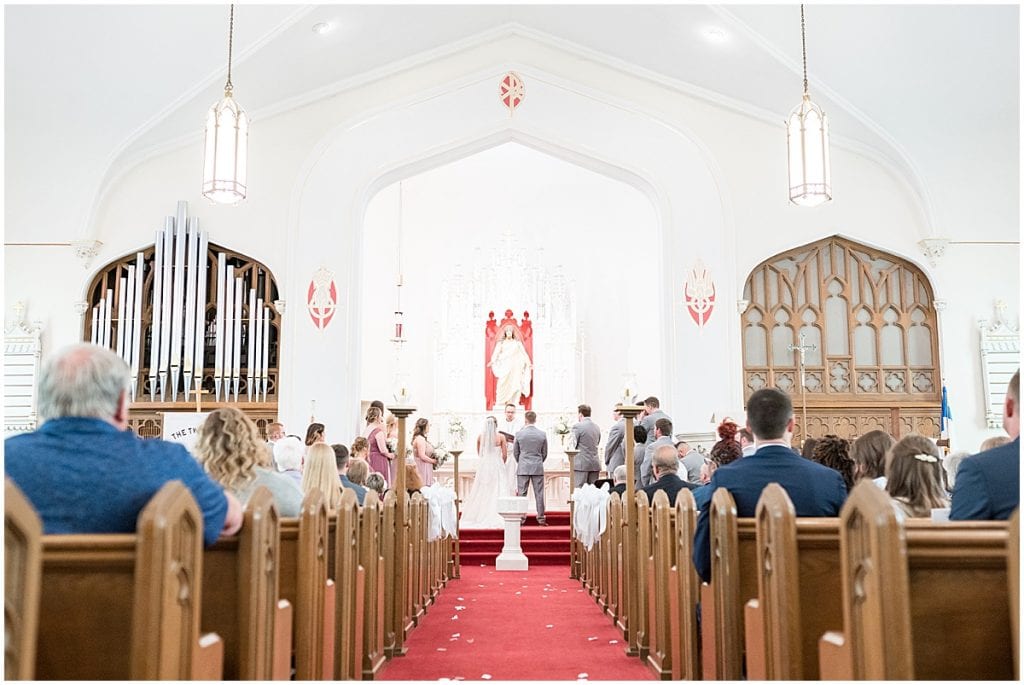 Wedding ceremony at St. John Lutheran Church in Indianapolis