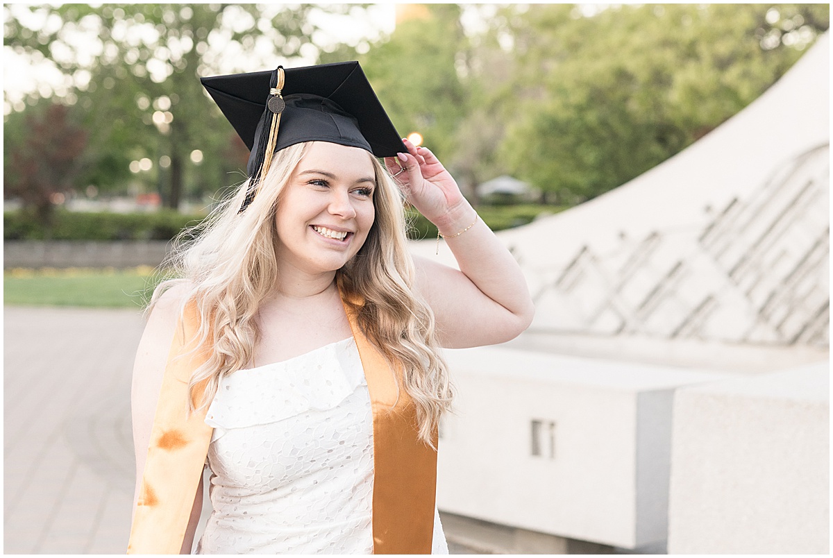 Elyse Kady’s Class of 2021 Purdue senior photos at Purdue's Engineering Fountain