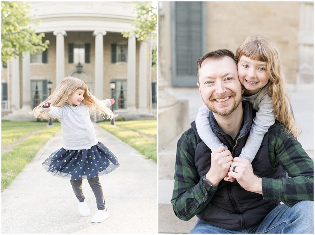 Spring family photos at The Haan Mansion in Lafayette, Indiana