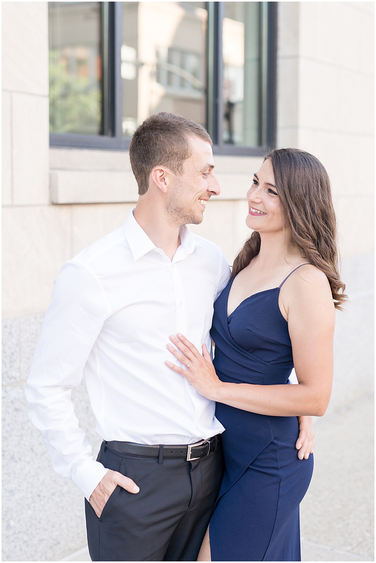 Downtown Lafayette, Indiana engagement photos by Victoria Rayburn Photography