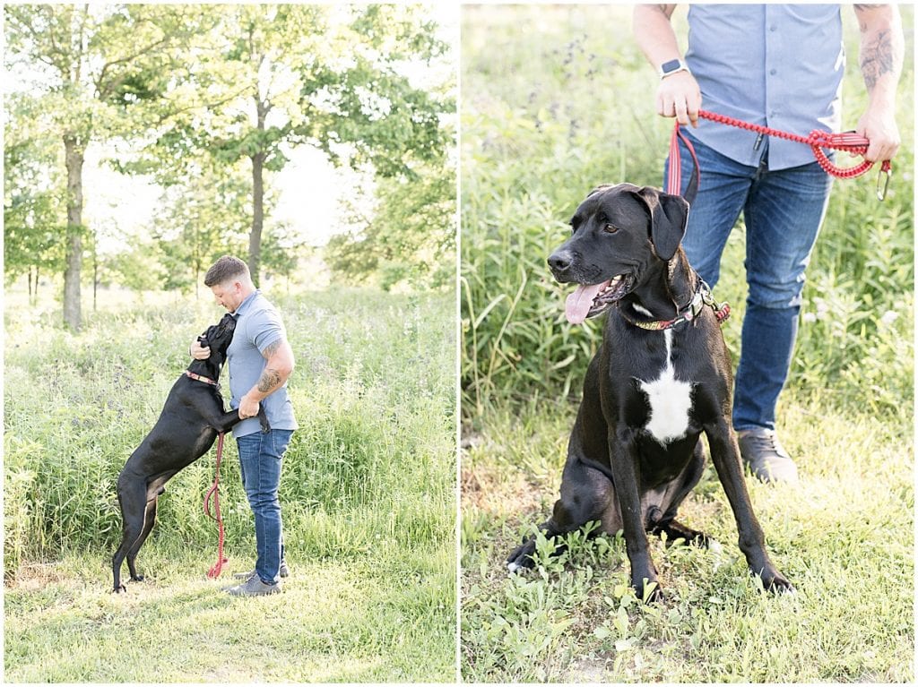 Photo shoot of a man and his dog at The Celery Bog in West Lafayette, Indiana