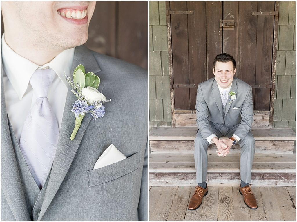 Groom portrait at Traders Point Creamery wedding in Zionsville, Indiana