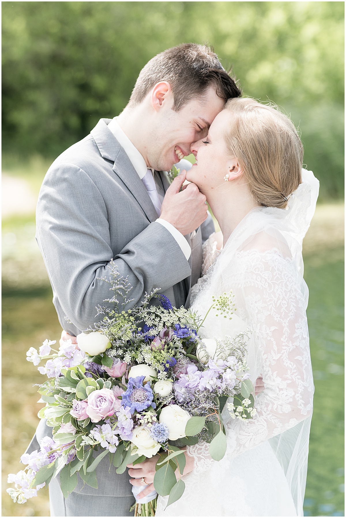 Bride and groom portrait at Traders Point Creamery wedding in Zionsville, Indiana