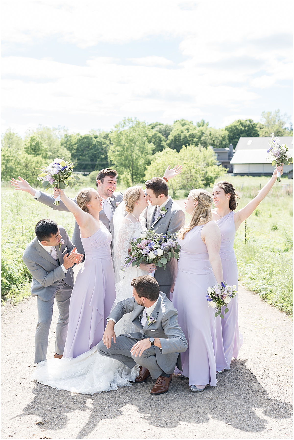 Wedding party photo at Traders Point Creamery wedding in Zionsville, Indiana