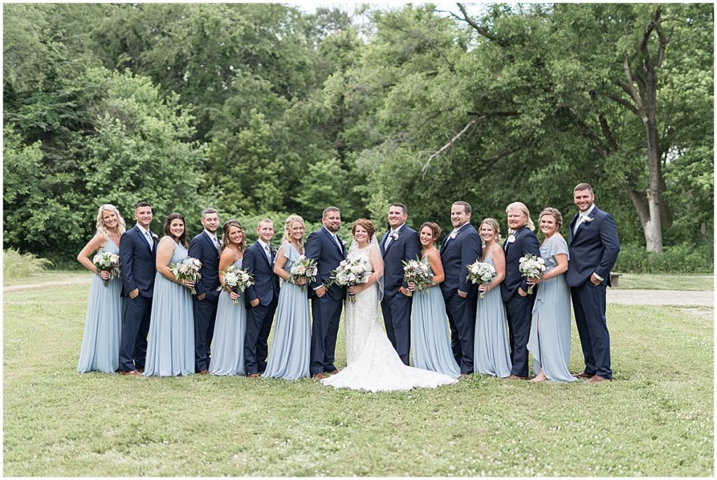 Bridal party photo at a wedding at The Brandywine in Monticello, Indiana