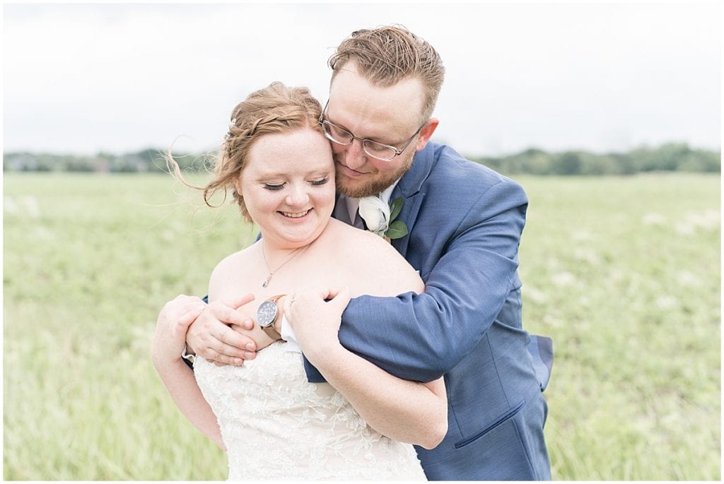Bride and groom portraits before County Line Orchard Wedding in Hobart, Indiana