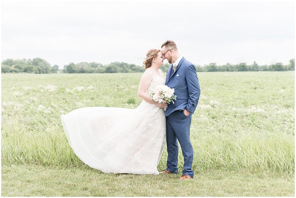 Bride and groom portraits before County Line Orchard Wedding in Hobart, Indiana