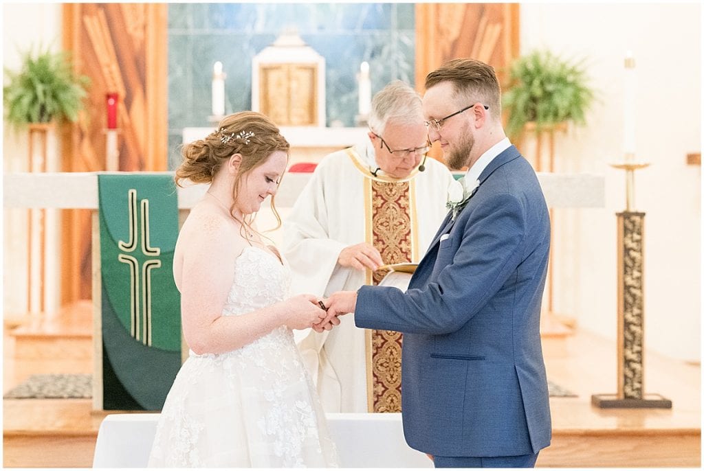 Wedding at Saint Mary's Catholic Church in Griffith, Indiana