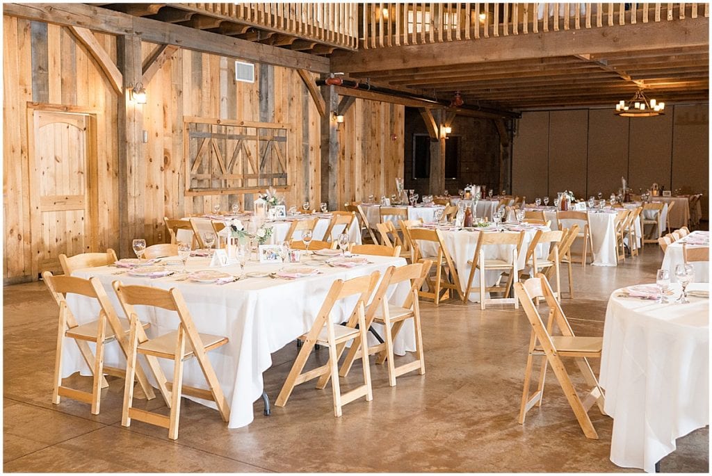 County Line Orchard wedding reception decor in Hobart, Indiana